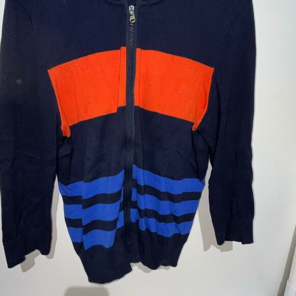 Lauren Ralph Lauren Active Women's Stripe Full Zip Knit Hooded Sweater Large - Picture 2 of 12